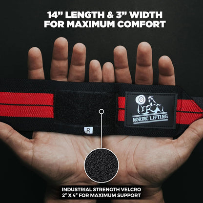 Wrist Wraps + Lifting Straps Bundle (2 Pairs) for Weightlifting, Cross Training, Workout, Gym, Powerlifting, Bodybuilding - Support for Men/Women, Avoid Injury during Weight Lifting